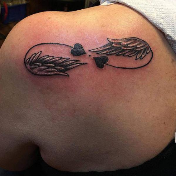 Wings infinity shoulder tattoo
