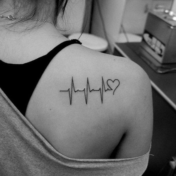 shoulder blade heartbeat tattoo shoulder blade heartbeat tattoo