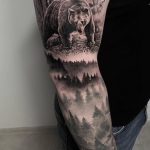Bear and forest tattoo