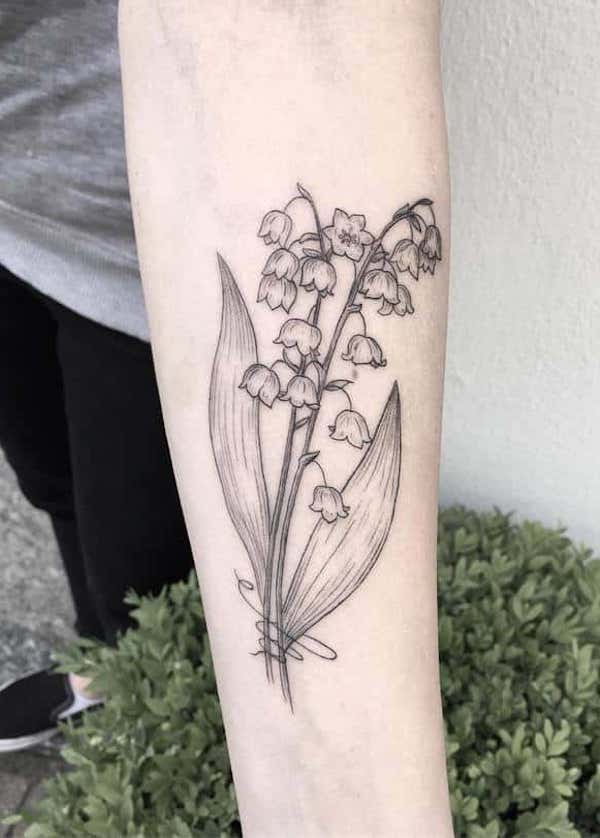 Botanical Tattoo with lily of the valley