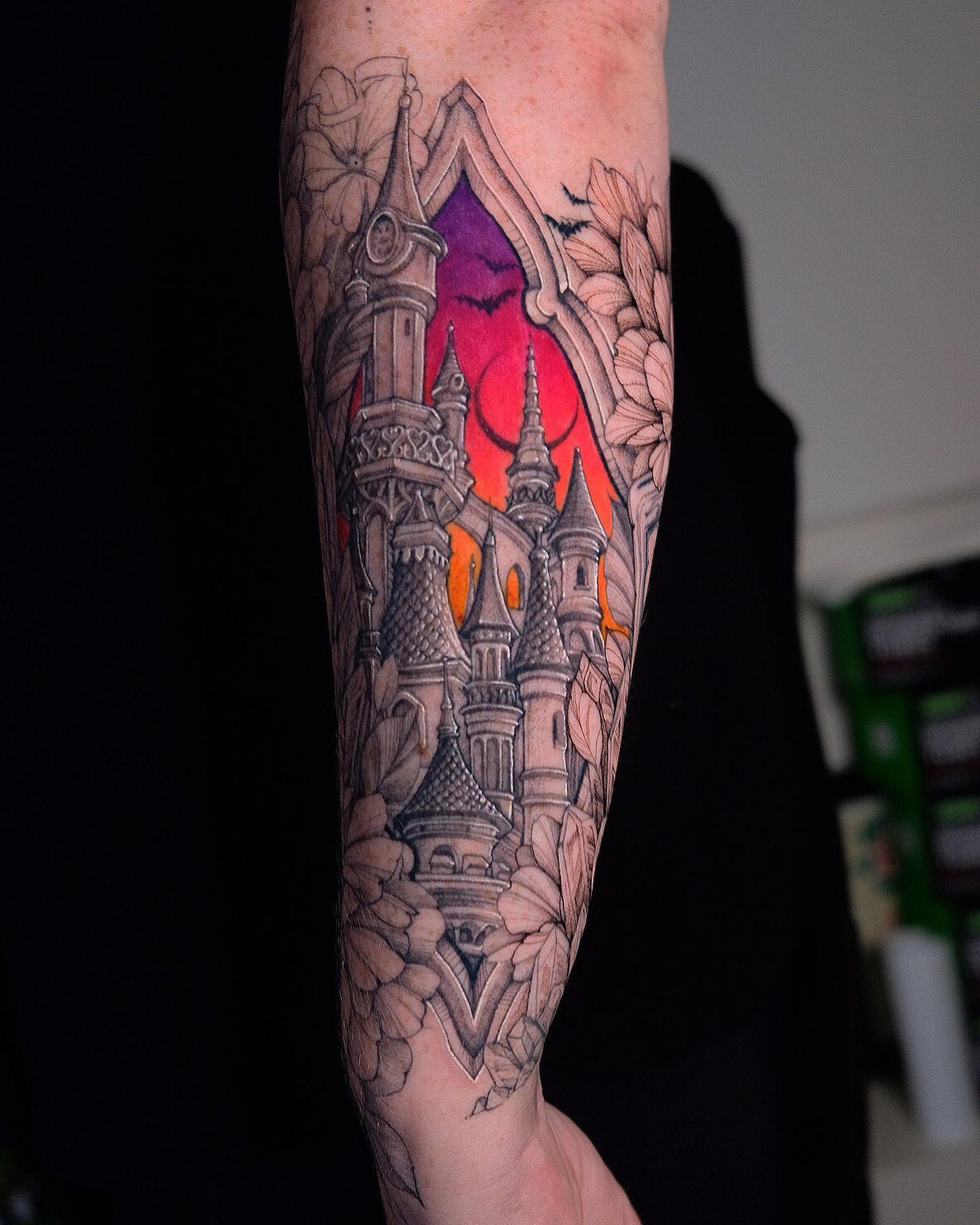 Castle forearm tattoo