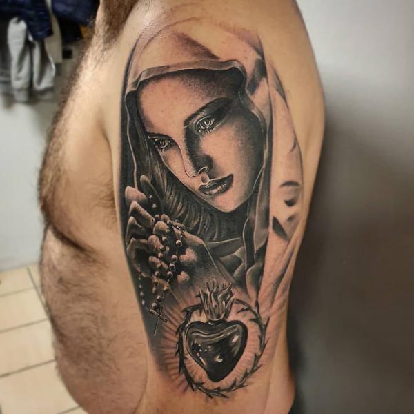 sacred heart of mary tattoo