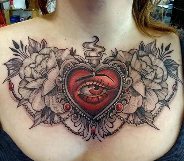 sacred heart of mary tattoo