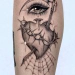 Eye with teardrops to sacred heart with the crown of thorns