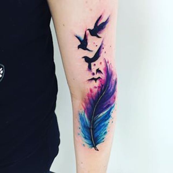 50+ Best Feather Tattoos With Birds Meaning (2023) Phoenix, Peacock, Eagle