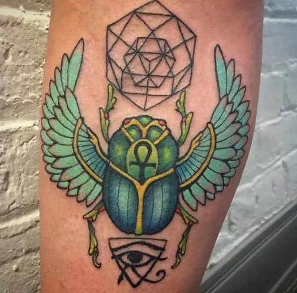 Geometric Scarab Beetle tattoo