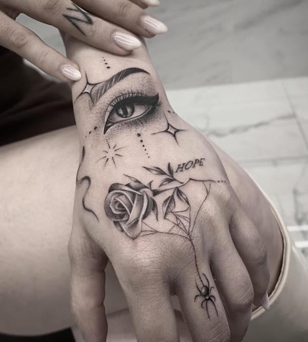 Hope hand tattoo