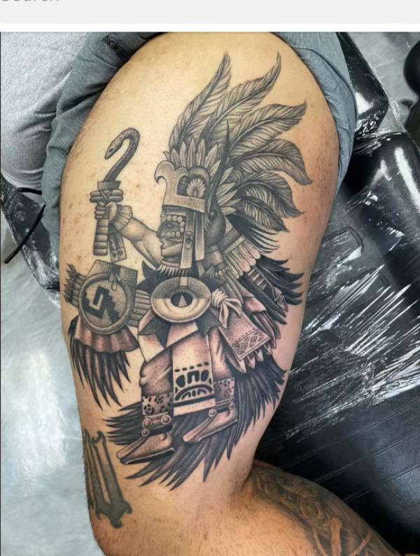 Aztec Warrior Tattoo Design   AZTEC TATTOOS  Warvox Aztec Mayan Inca  Tattoo Designs