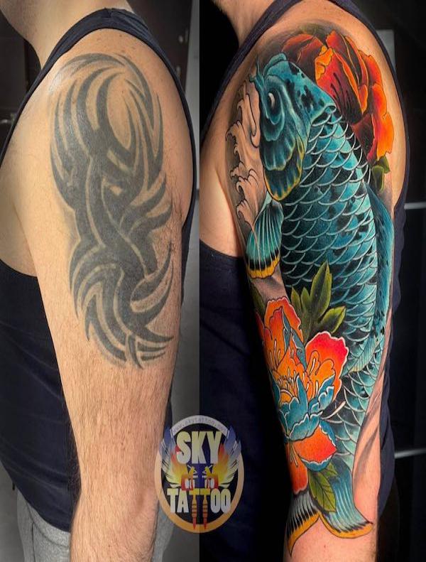 Koi carp fish tattoo