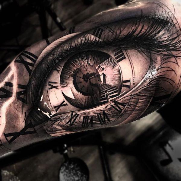Ladders to infinity eye tattoo