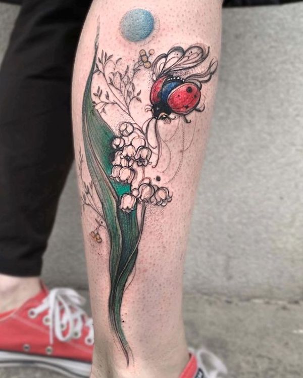 Laybug and lily of the valley