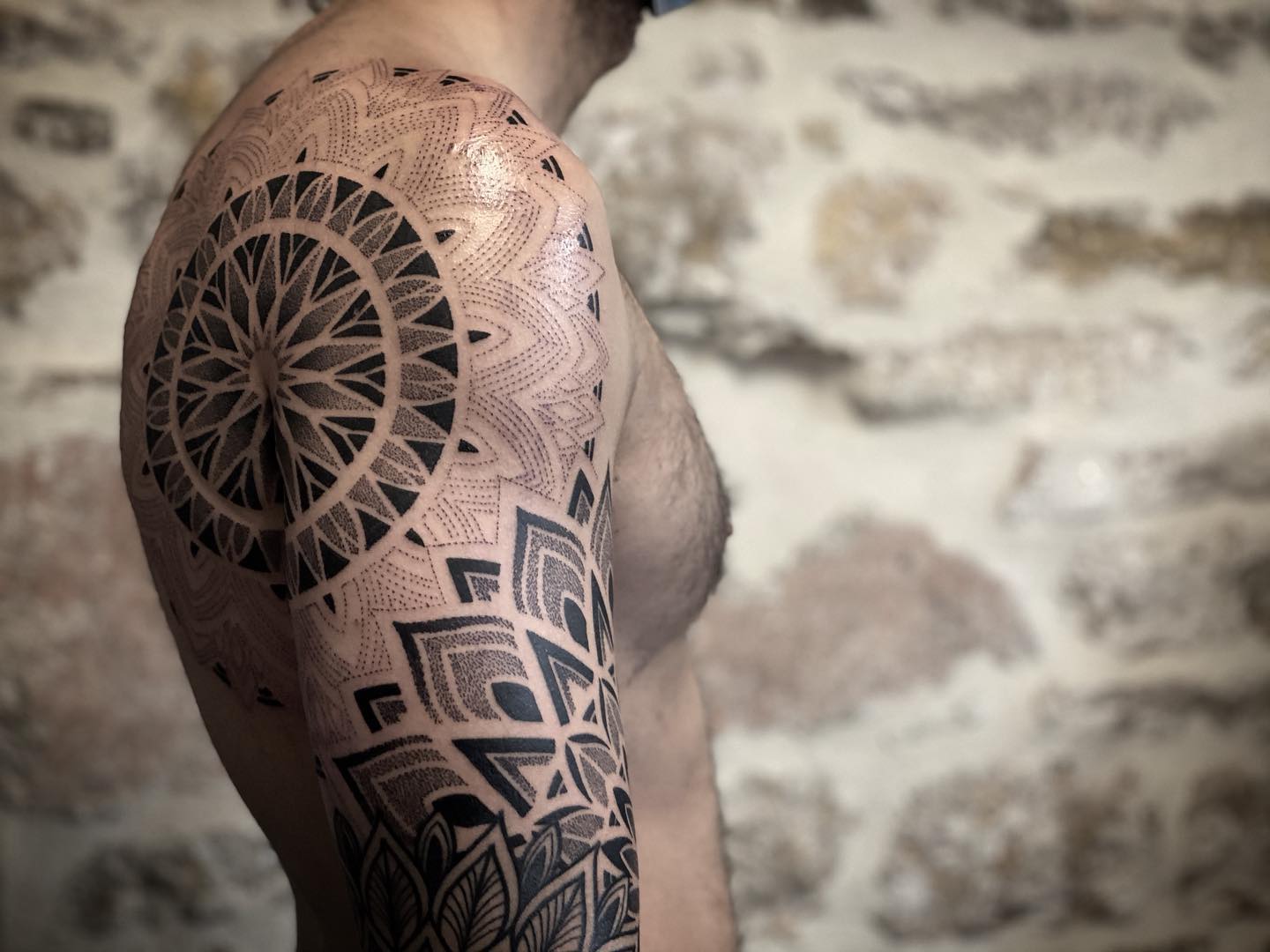 101 Amazing Dotwork Tattoo Designs You Must See! | Geometric sleeve tattoo,  Elbow tattoos, Leg tattoos women