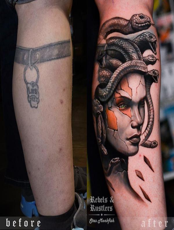 Medusa tattoo cover up