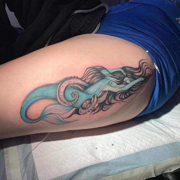 Mermaid and octopus tattoo