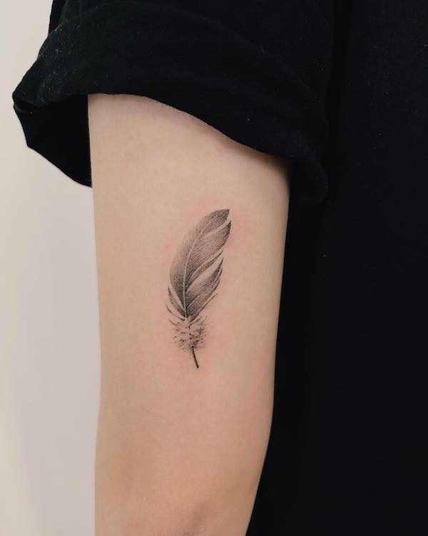 feather #tattoo #freetoedit - Feather Breaking Into Birds Tattoo, HD Png  Download , Transparent Png Image - PNGitem