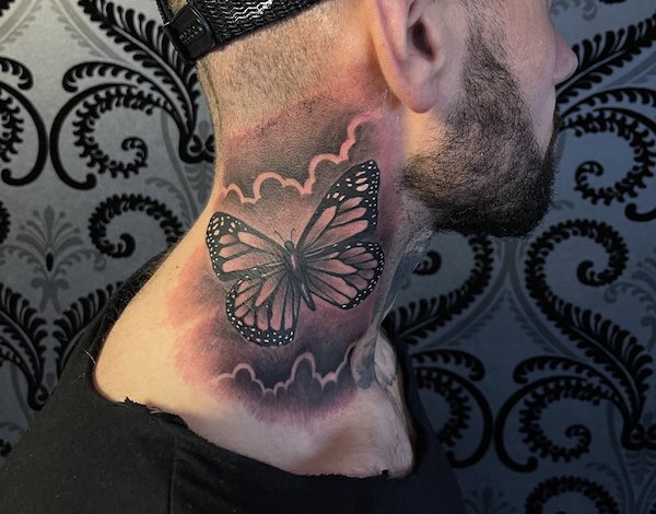 Butterfly Neck Tattoo for Men - wide 5