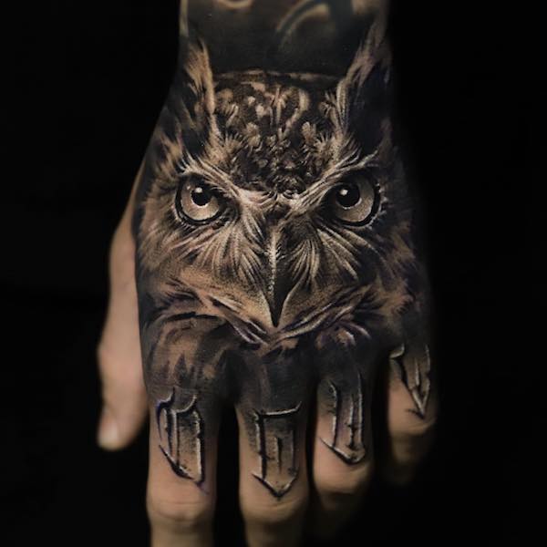 This is my owl hand tattoo 1 month healed and Im not really happy There  doesnt seem to be feathers or bird like features around the ears eyes  and beak Fixable Or