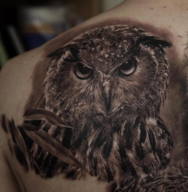 Tribal Owl Temporary Tattoo Sticker - OhMyTat