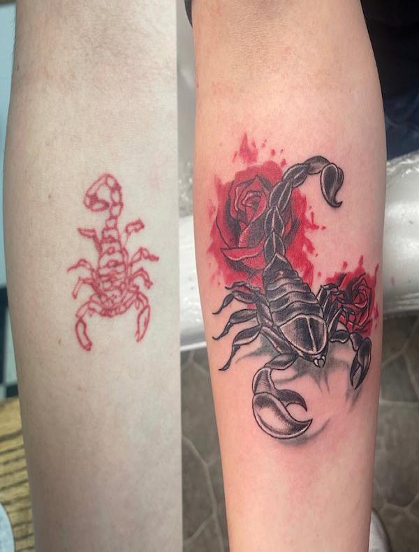 Scorpion and flower