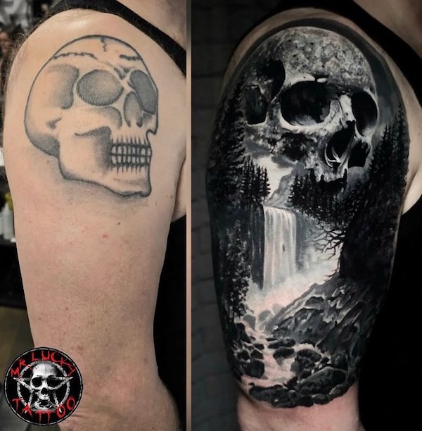 Skull and landscape