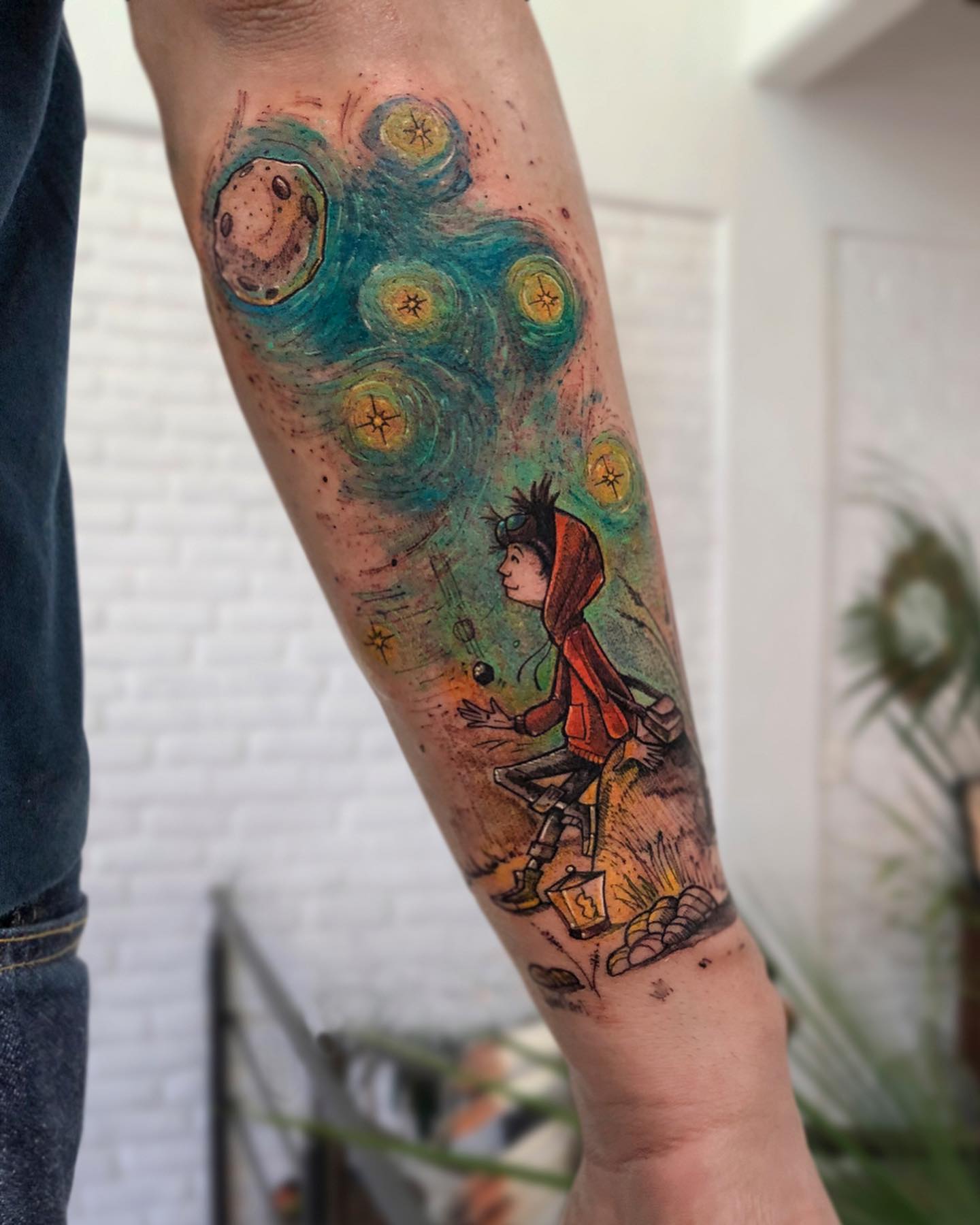 Throwing Rocks at the Moon sleeve tattoo