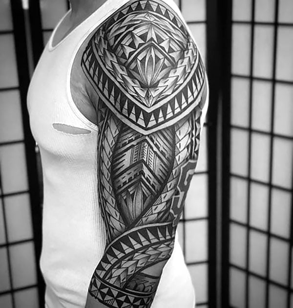 Tribal Half Sleeve Tattoo for men 