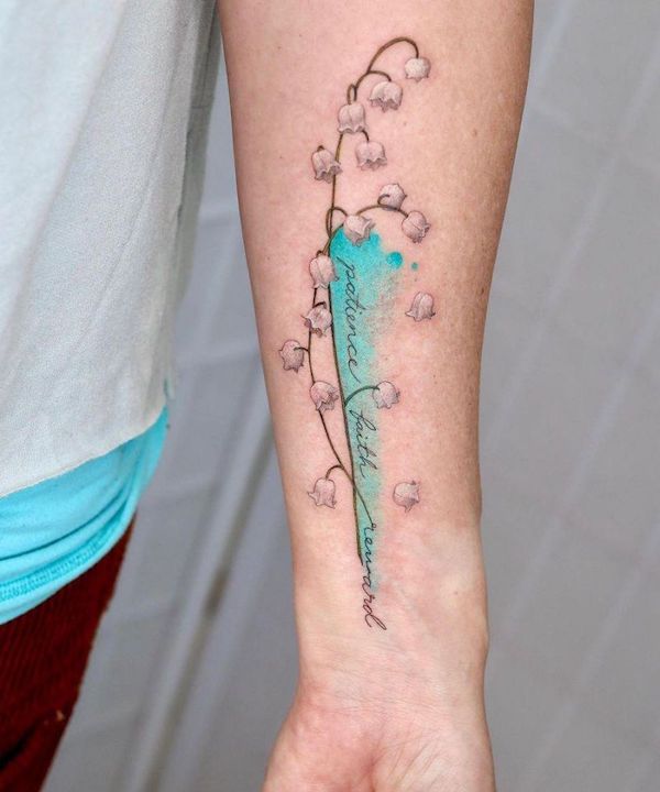 Watercolor lily of the valley and quotes