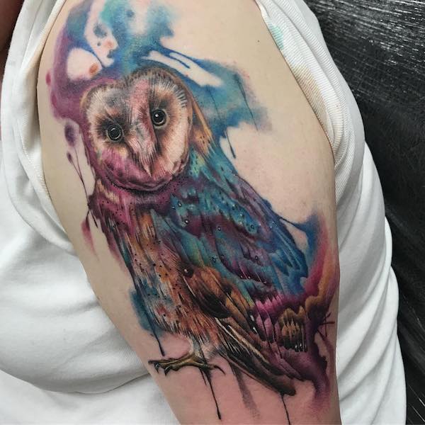 Owl and rose tattoo by DaneTattoo on DeviantArt