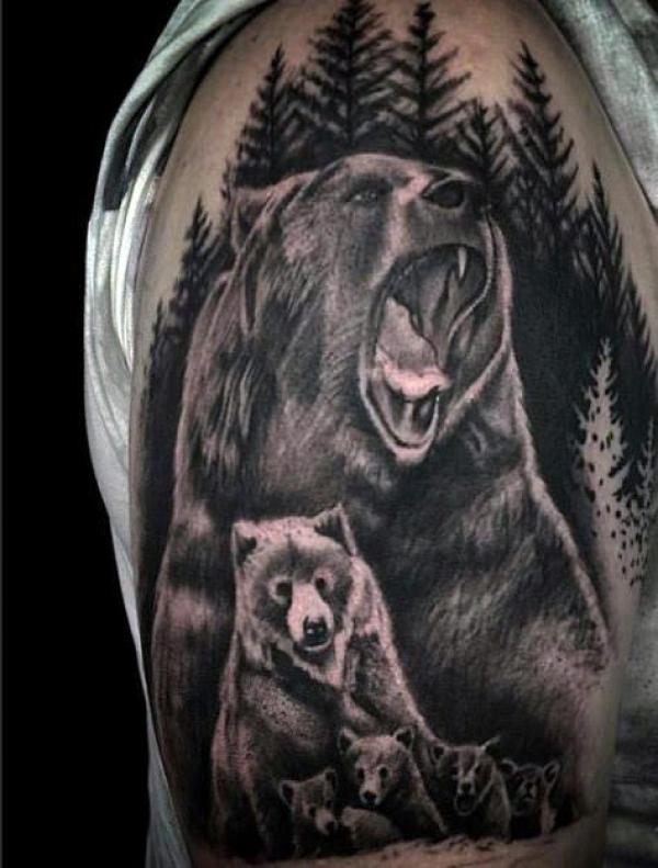 50 Tribal Bear Tattoos For Men 2023 Grizzly Teddy Pooh Paw  Native  American Designs