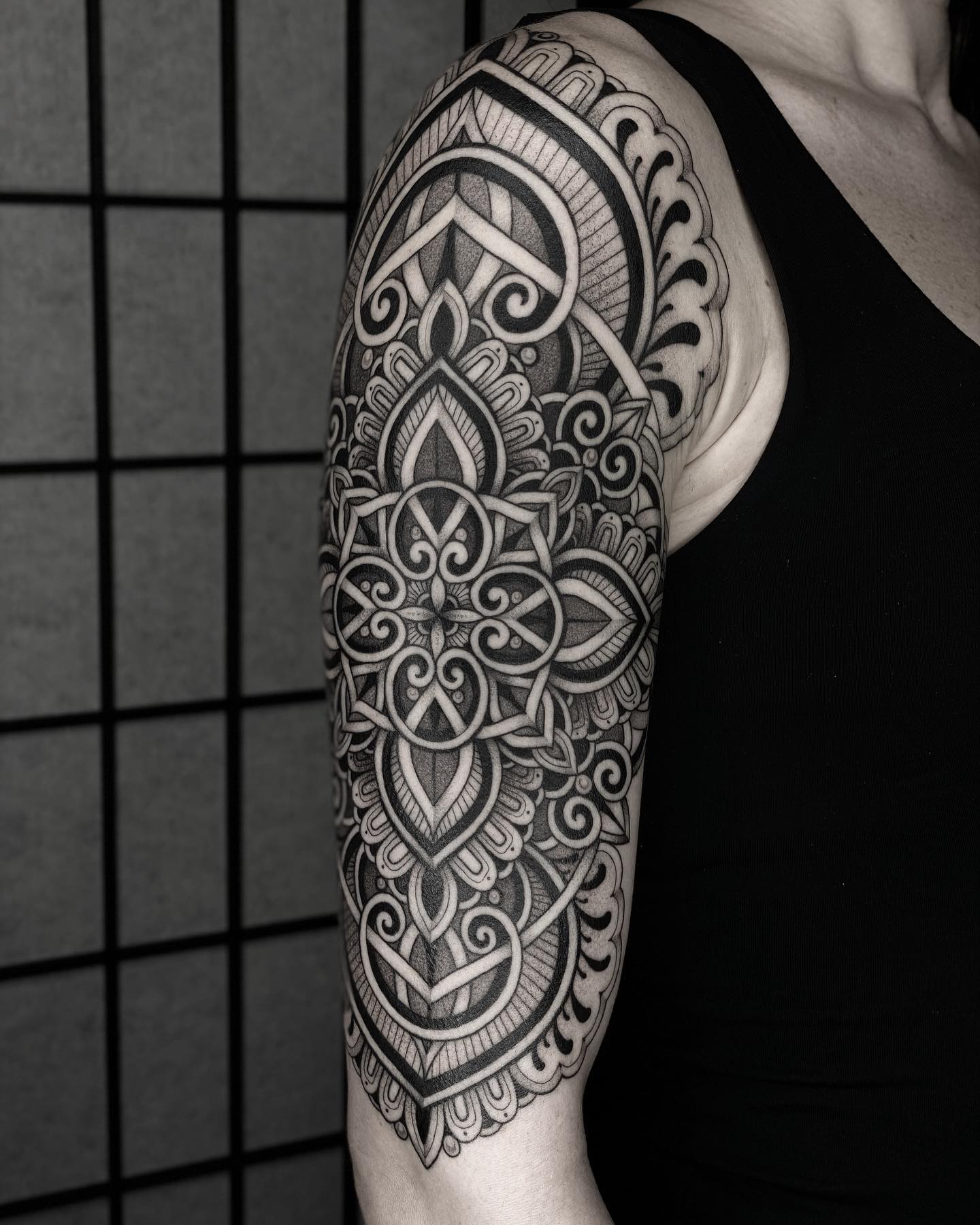 mandala half sleeve tattoo
