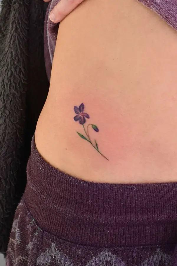 Vibrant February Birth Flower Tattoo Violet  Tattoo Glee