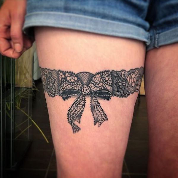Black and lave garter tattoo