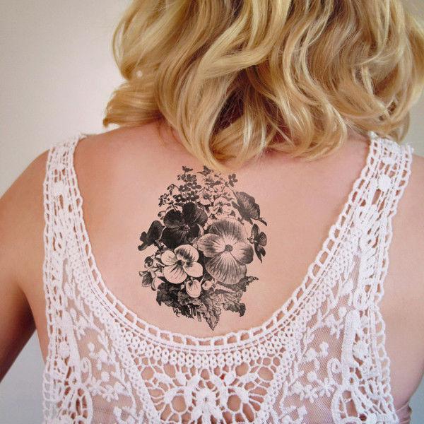 Black and white violet flowers