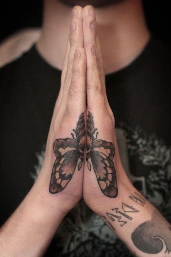 Butterfly wings on both hands