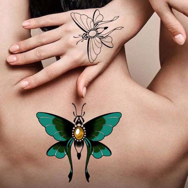 Cute butterfly hand tattoo for women