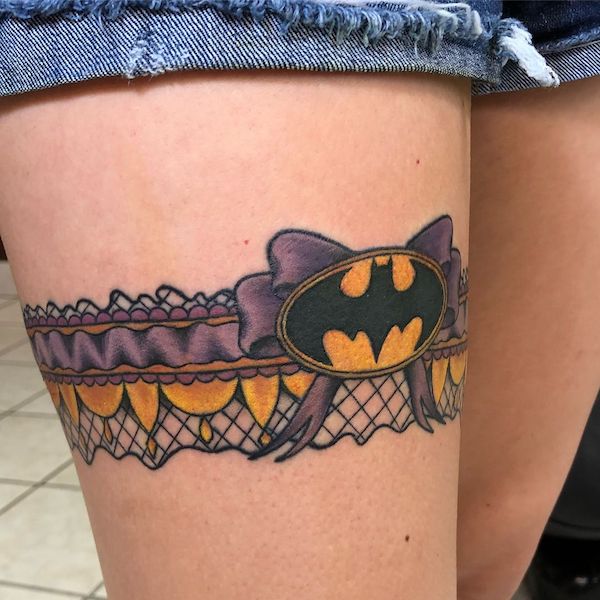 Cute garter with purple bow