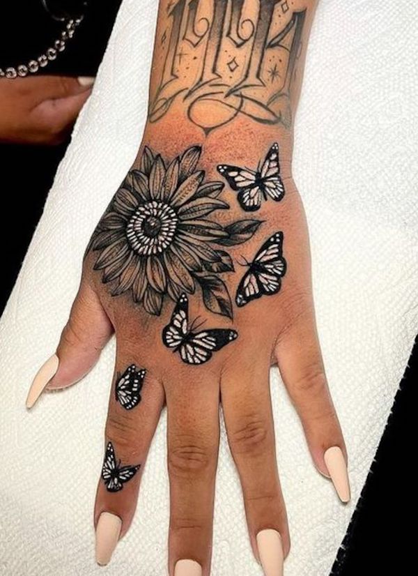 Gerbera and butterfly