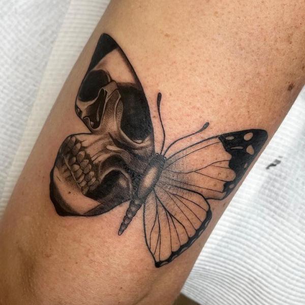 Butterfly Skull Tattoos A Striking Fusion of Life and Death  Art and  Design