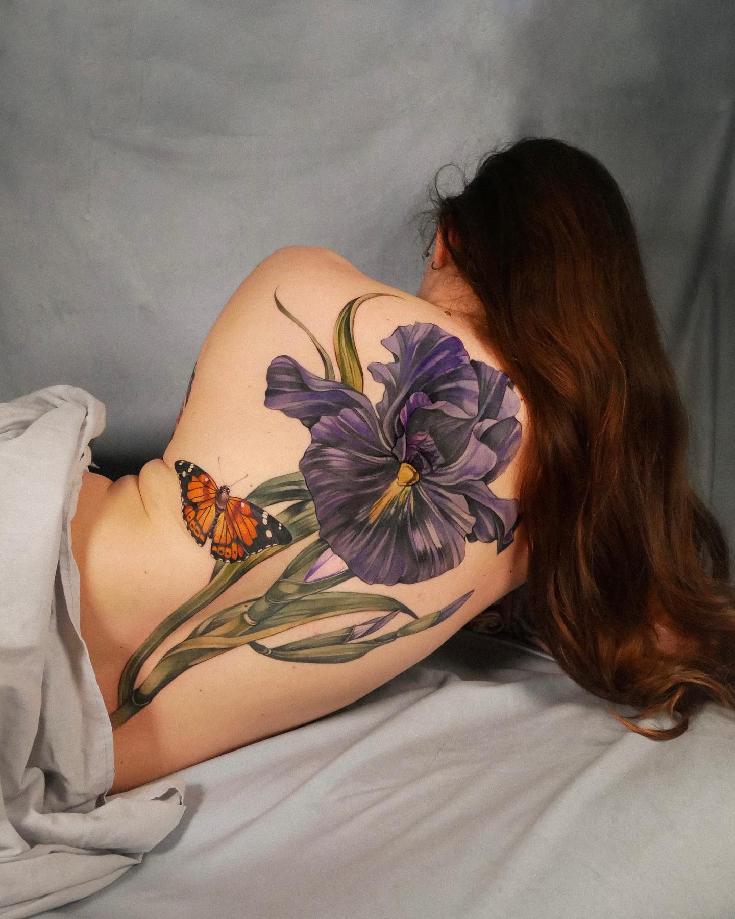 Yazz Ink  An iris flower from her own garden for a  Facebook