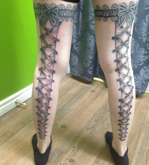 Leg garter tattoo top