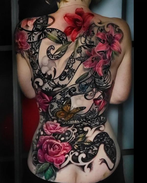 30 of the Most Realistic Lace Tattoo Ideas  MyBodiArt