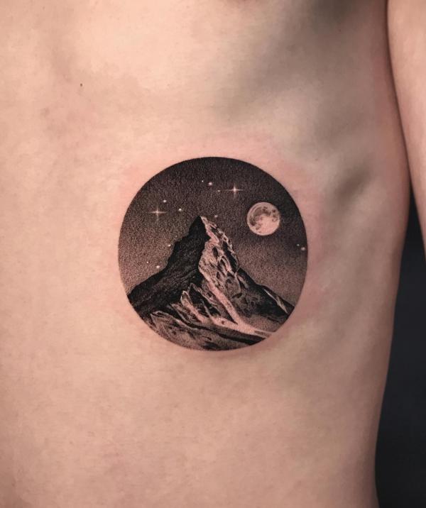 Women Men Tattoo Stickers Waterproof Mountain Sun Moon Decals For Body  Waist Art  eBay