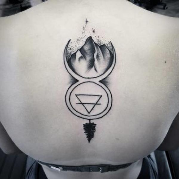 Mountain tree taurus glyph zodiac sign