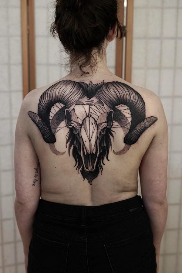 Goat Head Skull Tattoo