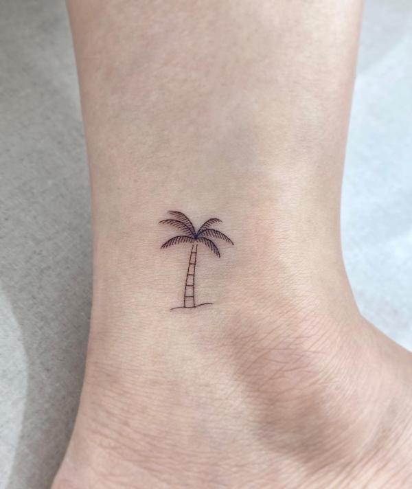 Minimalist Palm Tree Temporary Tattoo - Etsy