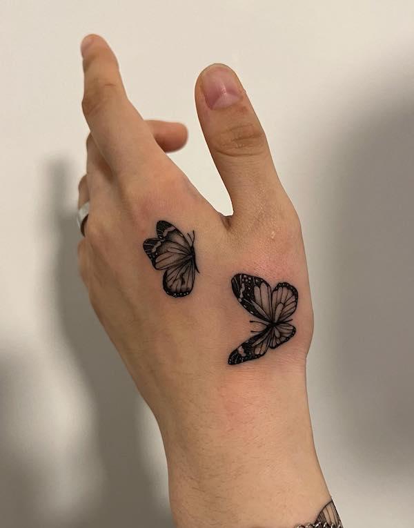 23 Butterfly Tattoo on Hand  Inspired Beauty