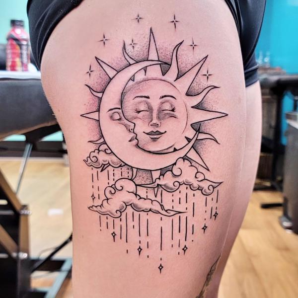 39 Sunmoon and stars tattoos ideas  tattoos body art tattoos moon  tattoo