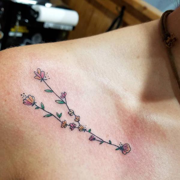 Taurus Constellation with Floral Accents