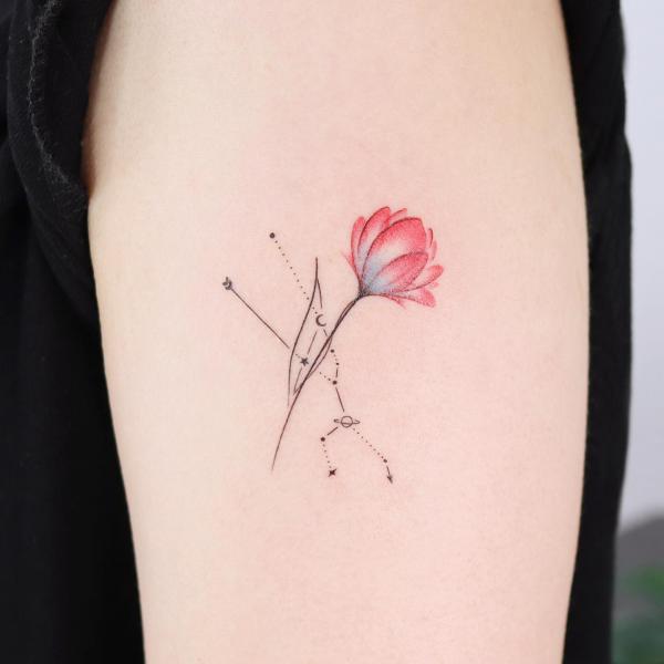 Taurus constellation with a lotus