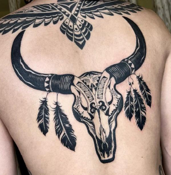 Stunning Bull Tattoo Design